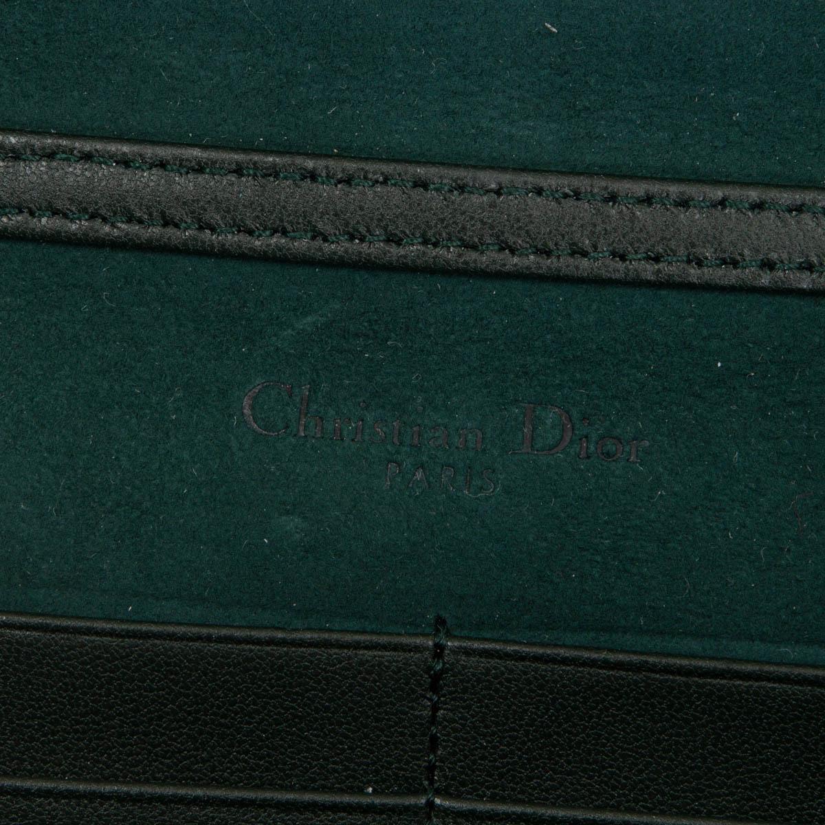 Black CHRISTIAN DIOR dark green leather DIORAMA WOC Wallet on Chain Bag