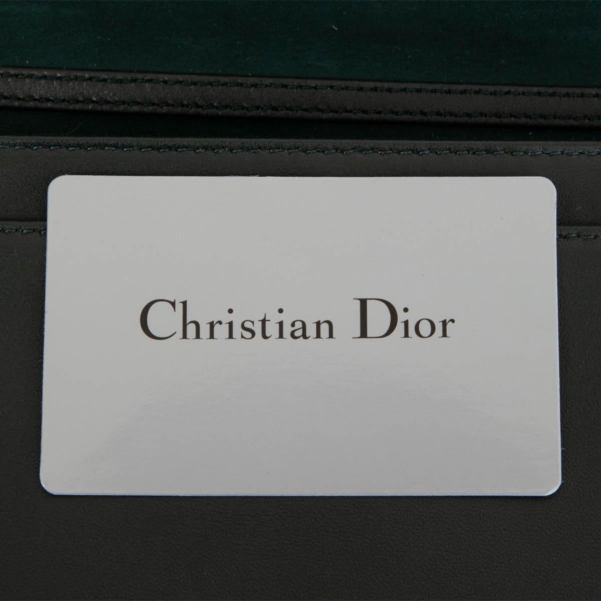 Women's CHRISTIAN DIOR dark green leather DIORAMA WOC Wallet on Chain Bag
