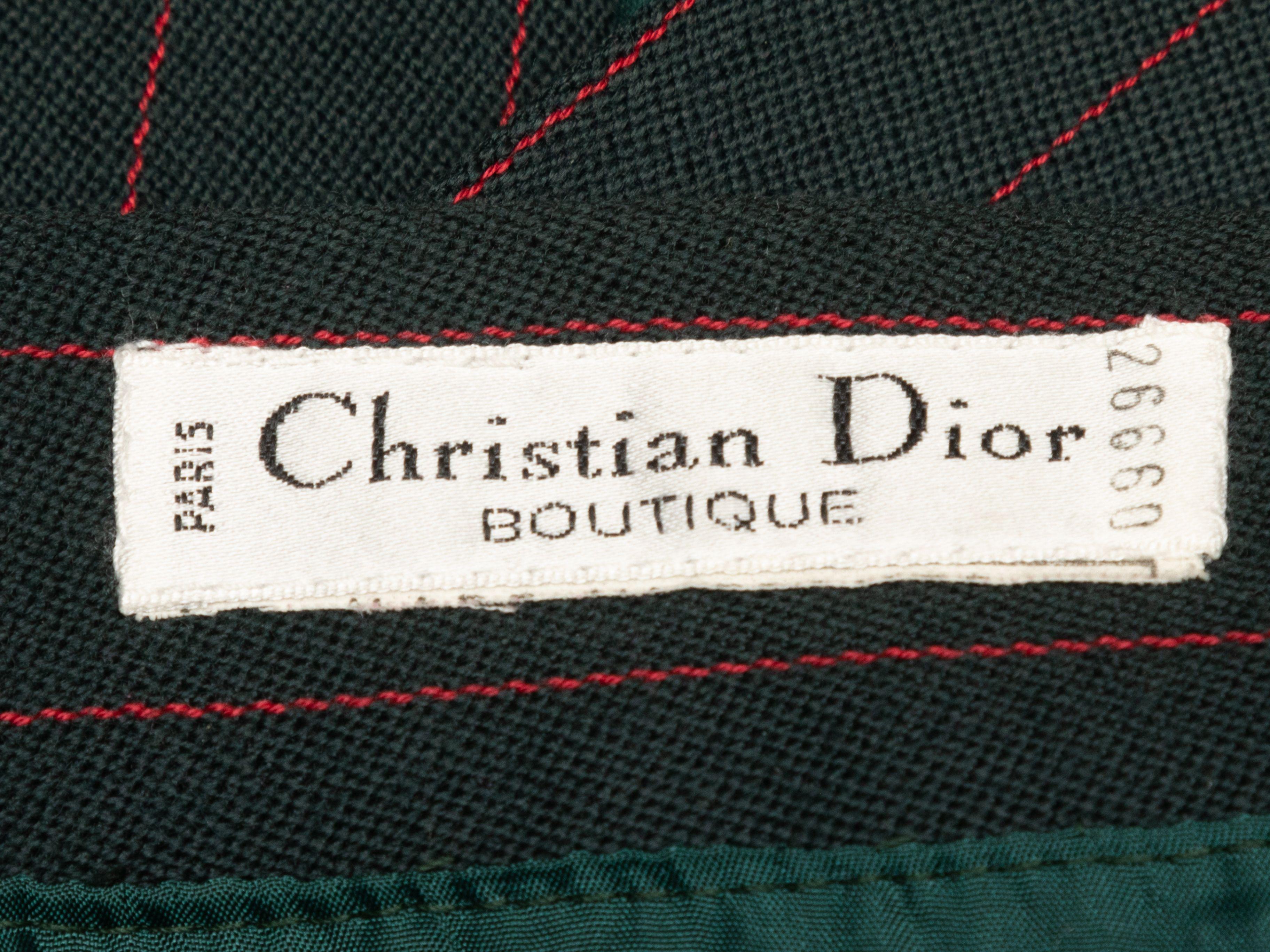 Christian Dior Dark Green and Red Boutique Wool Skirt Suit For Sale at ... - Green Re Boutique Home