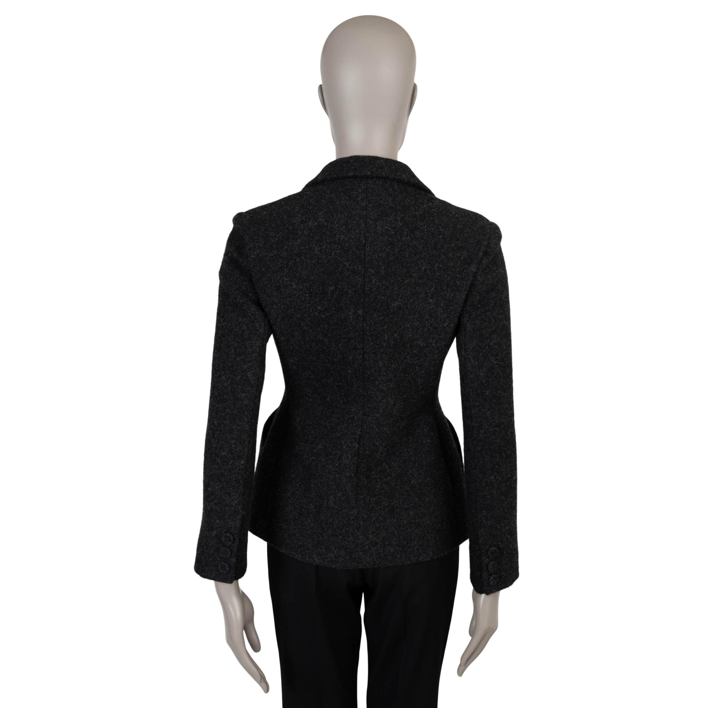 CHRISTIAN DIOR gris oscuro lana 2019 FELT BAR Chaqueta 36 XS Negro en venta