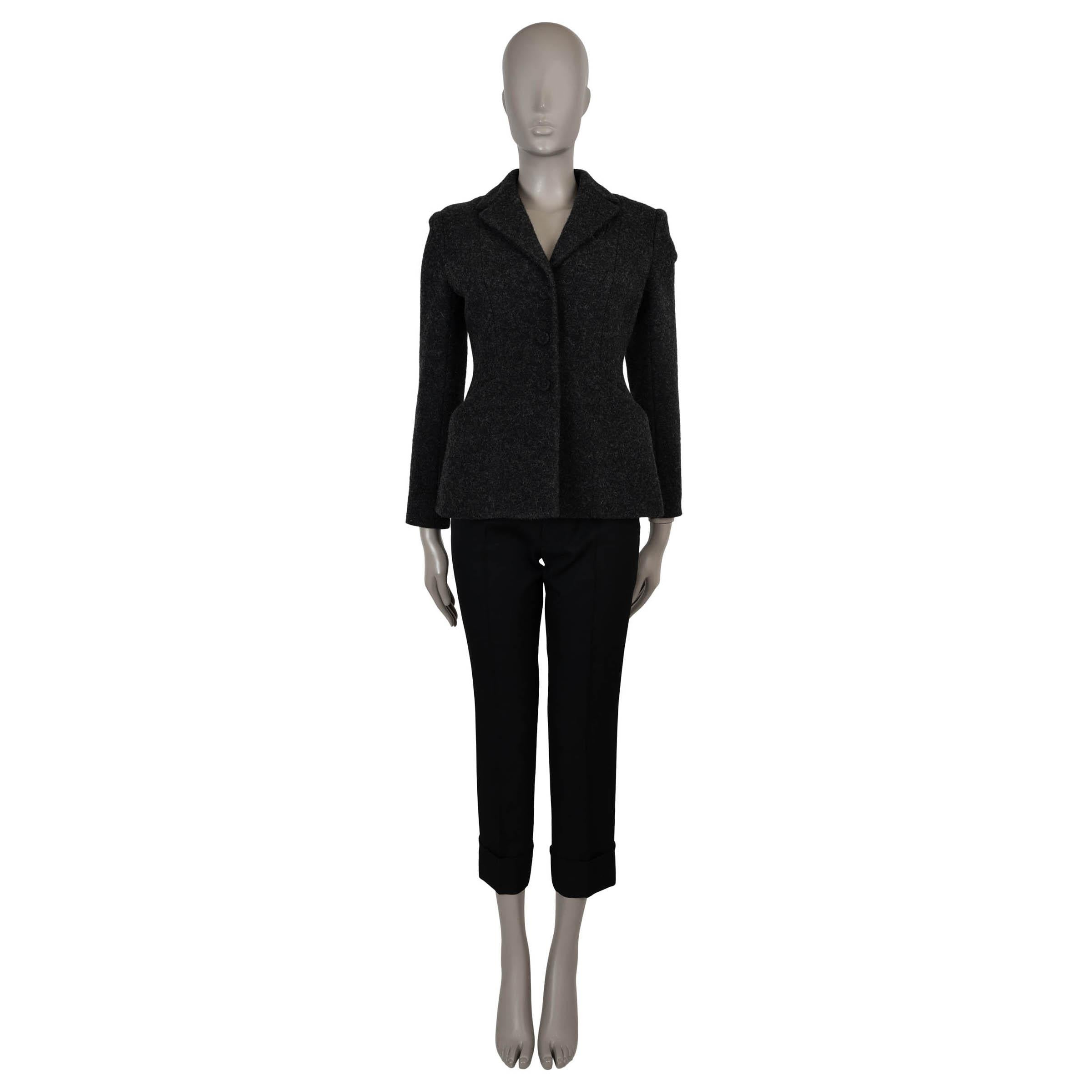 De las mujeres CHRISTIAN DIOR gris oscuro lana 2019 FELT BAR Chaqueta 36 XS en venta