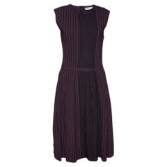 Christian Dior Dark Purple Knit Sleeveless Midi Dress L