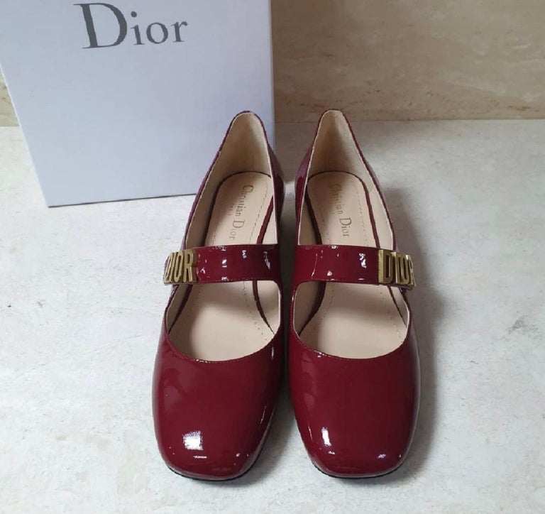 Christian Dior Dark Red Patent Leather Pumps For Sale at 1stDibs