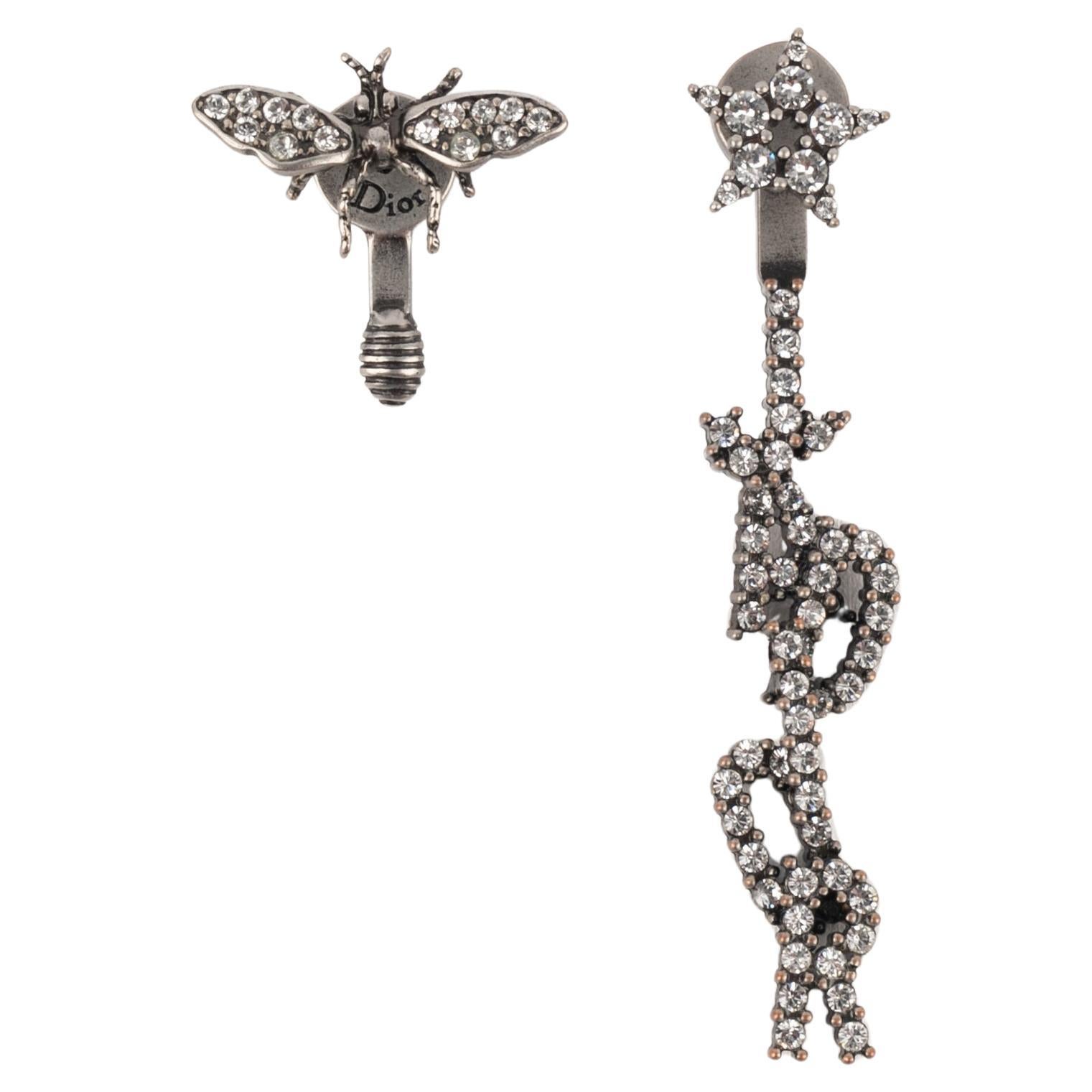 Christian Dior Dark Silvery Metal Earrings