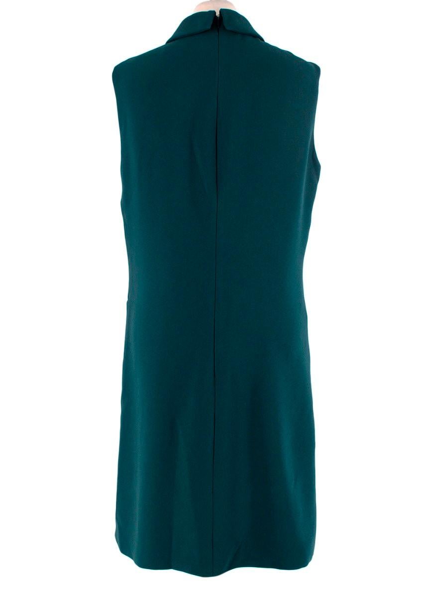 Christian Dior Dunkel Teal Krepp-Shiftkleid mit Bienenverzierung (Schwarz) im Angebot