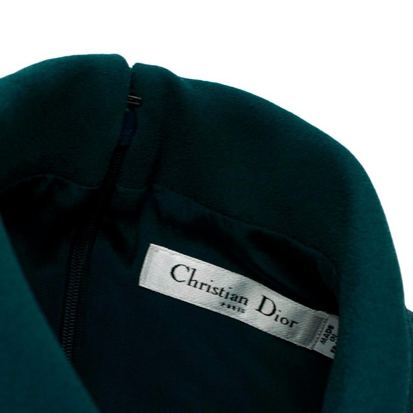Christian Dior Dunkel Teal Krepp-Shiftkleid mit Bienenverzierung Damen im Angebot