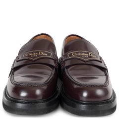 CHRISTIAN DIOR Deep Amarant marroon leather BOY Loafers Shoes 35.5 fit 36