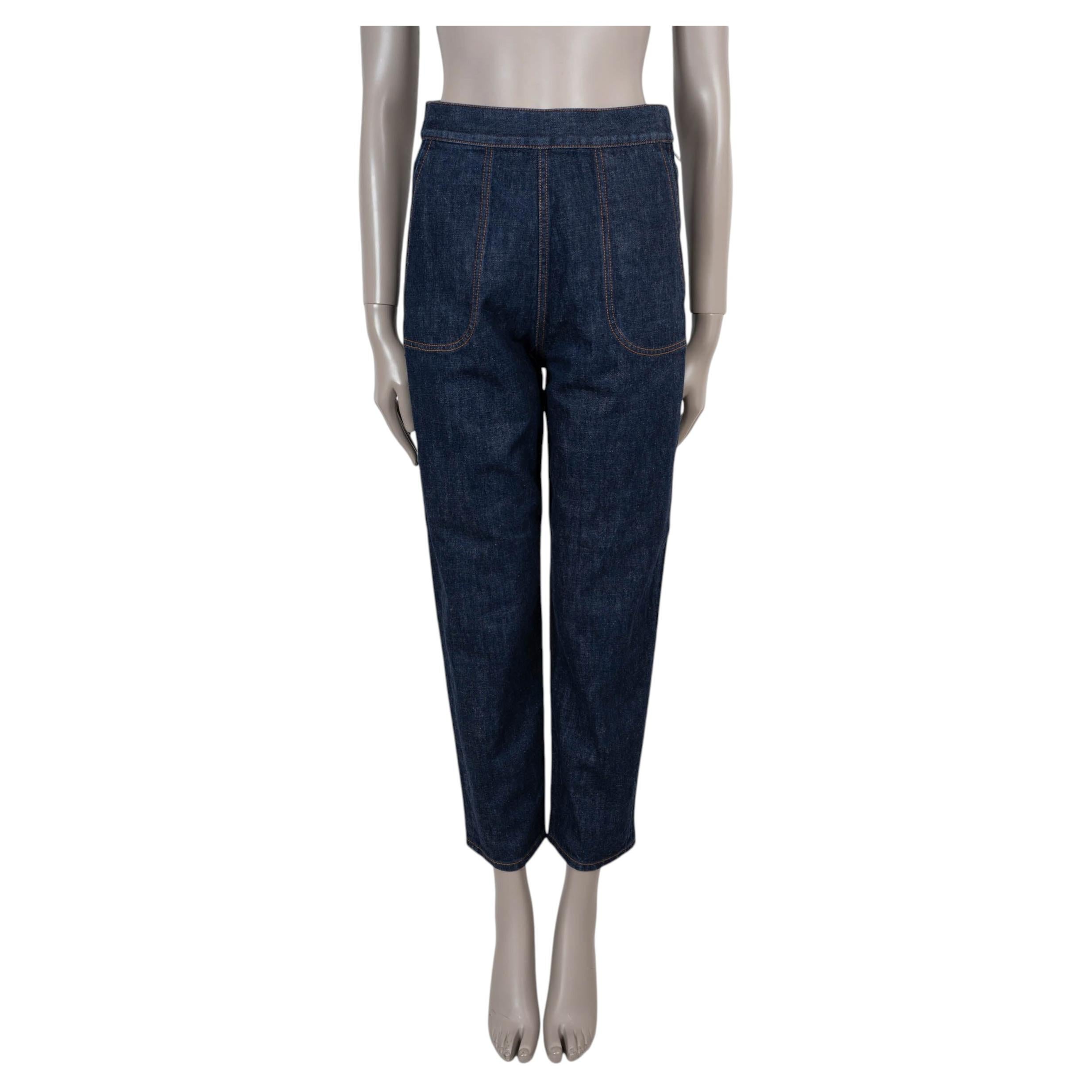 CHRISTIAN DIOR Vaqueros rectos de algodón azul oscuro 2022 8 D06, talla 38 S