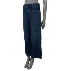 CHRISTIAN DIOR deep blue cotton DENIM COUTRURE FLARED Jeans Pants 36 XS