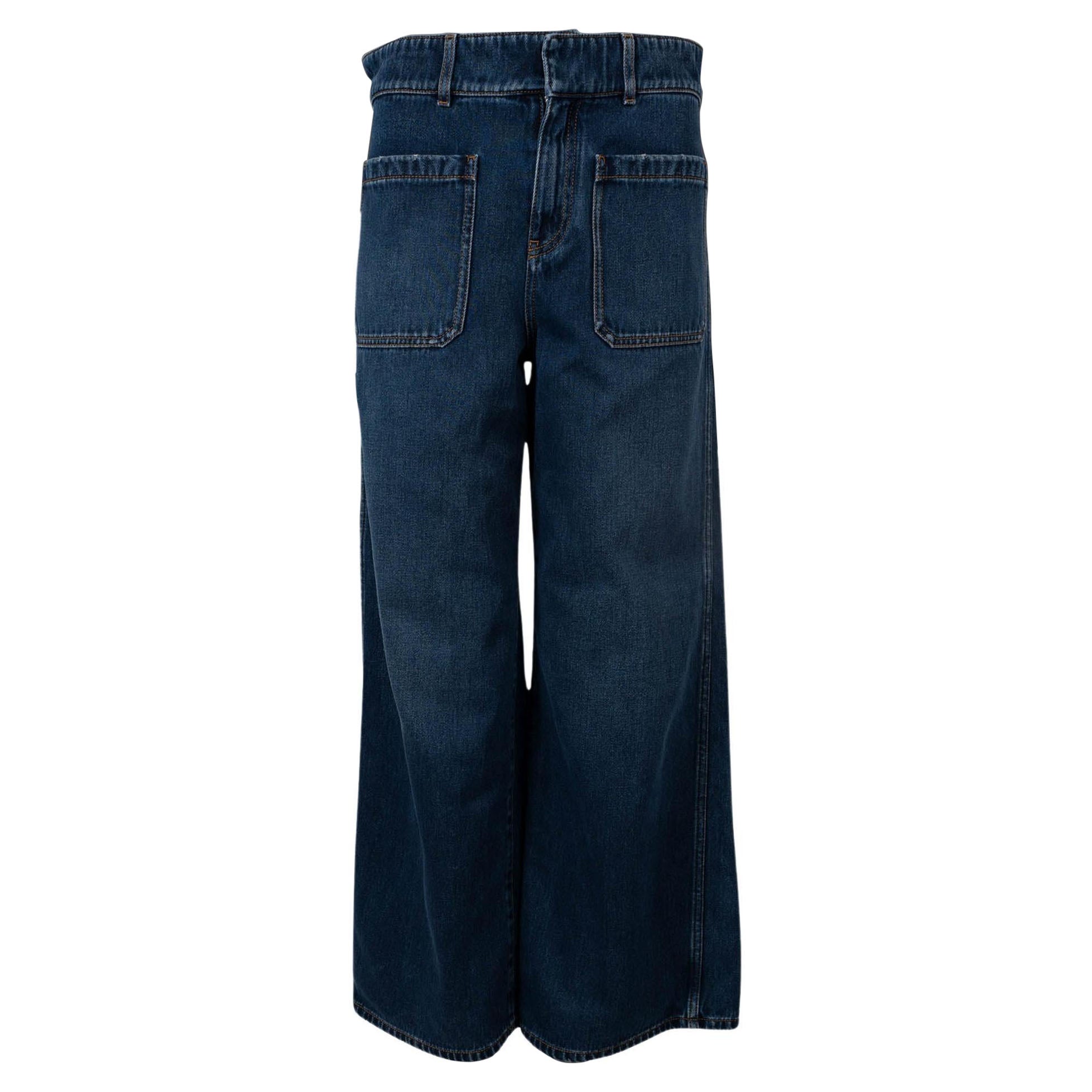 Christian Dior デニムキャミソール 36 ヴィンテージ CHRISTIAN DIOR blue washed darted pockets wide mid waist cropped