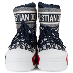 CHRISTIAN DIOR Deep Blue nylon 2021 DIORALPS OBLQIUE SNOW BootsShoes 39.5