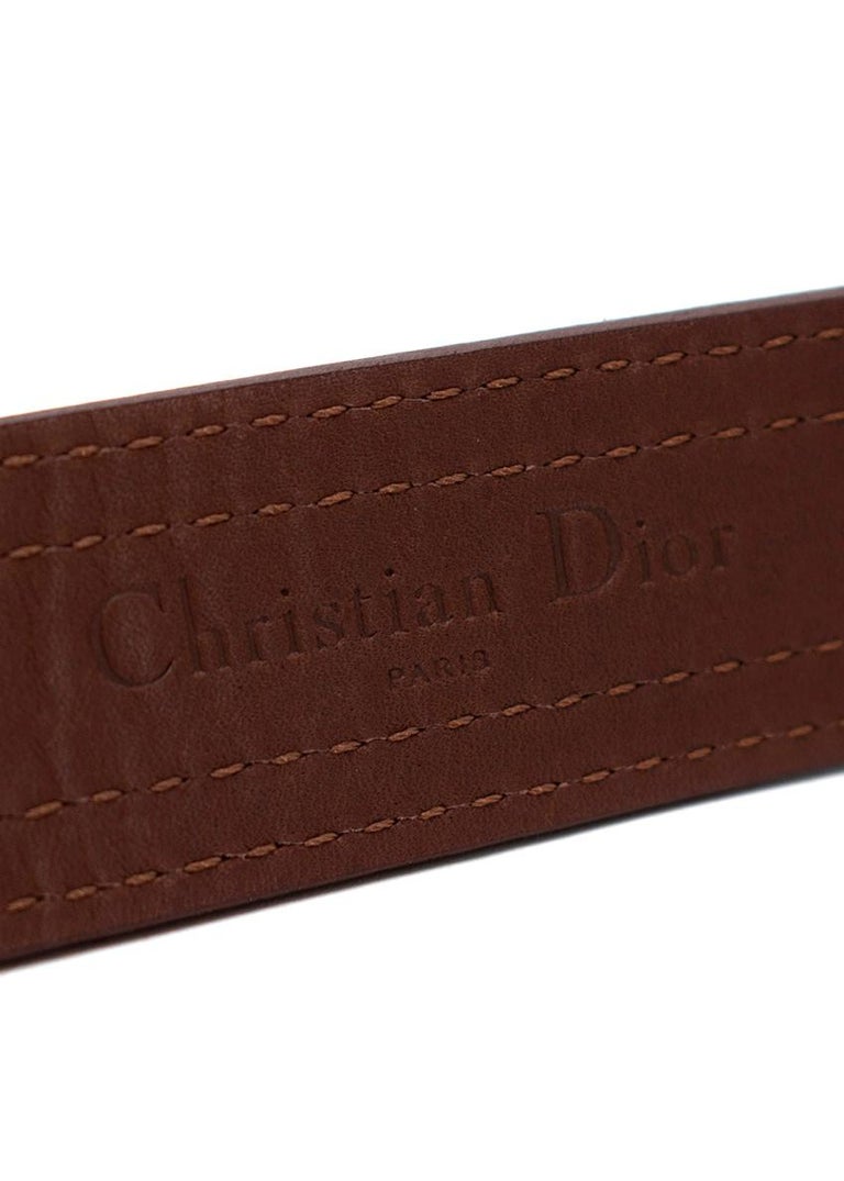 Women's Christian Dior Deep Brown Leather Narrow Belt size 38 For Sale