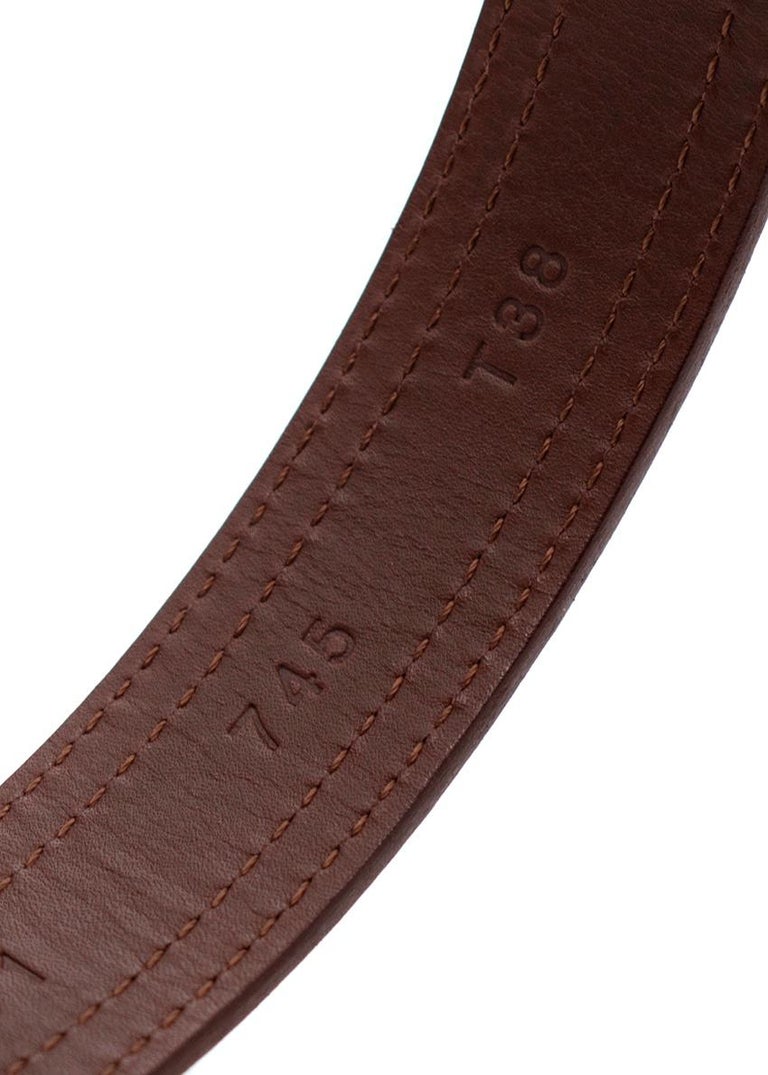 Christian Dior Deep Brown Leather Narrow Belt size 38 For Sale 2