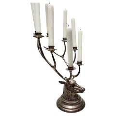 Christian Dior Deer Silver Plated 8 Candles One of a Kind Chandelier