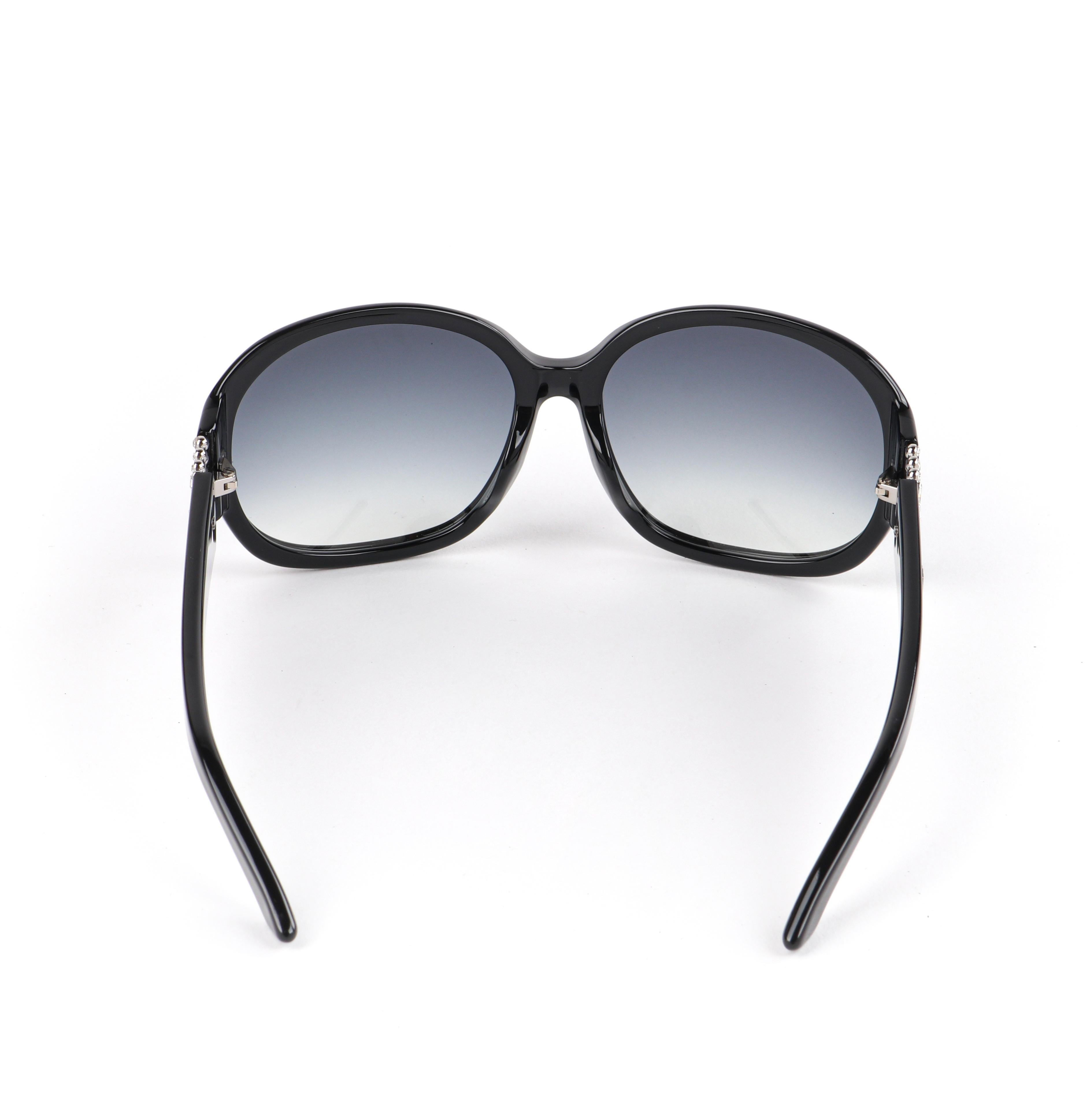 Women's CHRISTIAN DIOR “Delicacy F” Ltd Ed. Black Swarovski Crystal Oversized Sunglasses For Sale