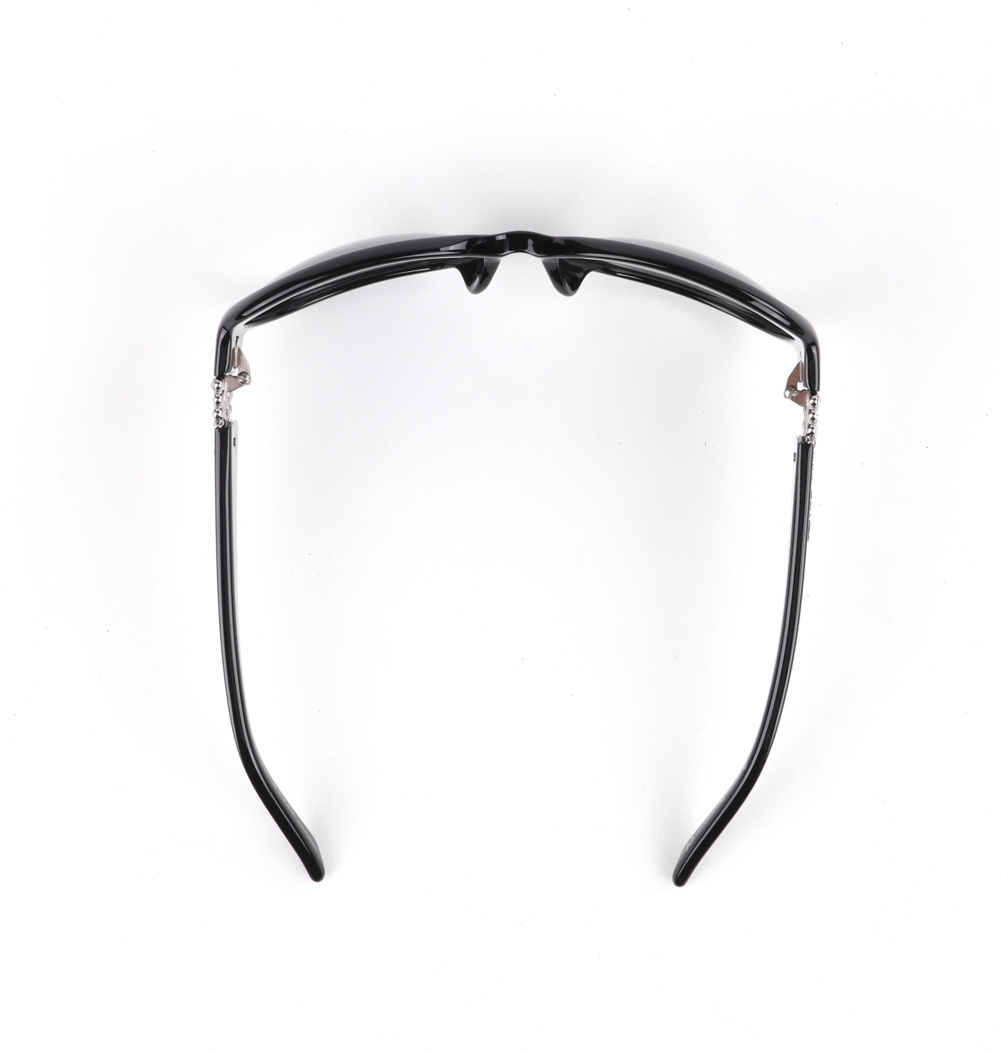 CHRISTIAN DIOR “Delicacy F” Ltd Ed. Black Swarovski Crystal Oversized Sunglasses For Sale 1