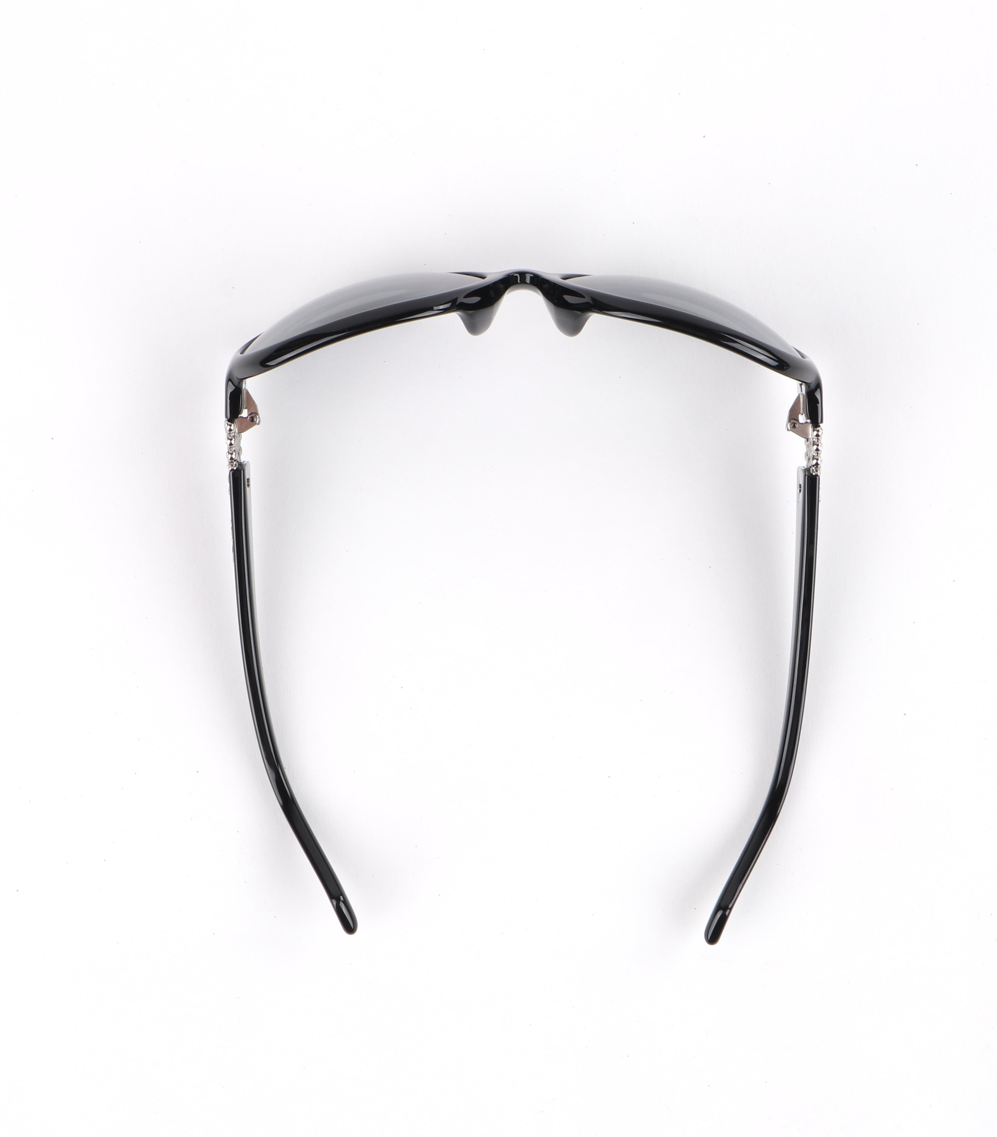 CHRISTIAN DIOR “Delicacy F” Ltd Ed. Black Swarovski Crystal Oversized Sunglasses For Sale 2