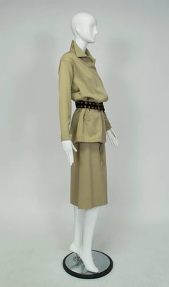 Marc Bohan Christian Dior Demi-Couture Khaki Safari Suit, Paris - M, late 1960s