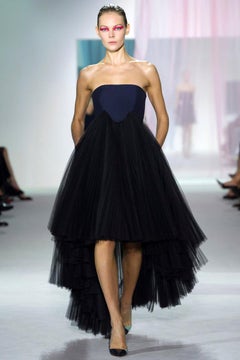 Christian Dior Demi Couture Runway Elegant Strapless Cocktail Evening Dress