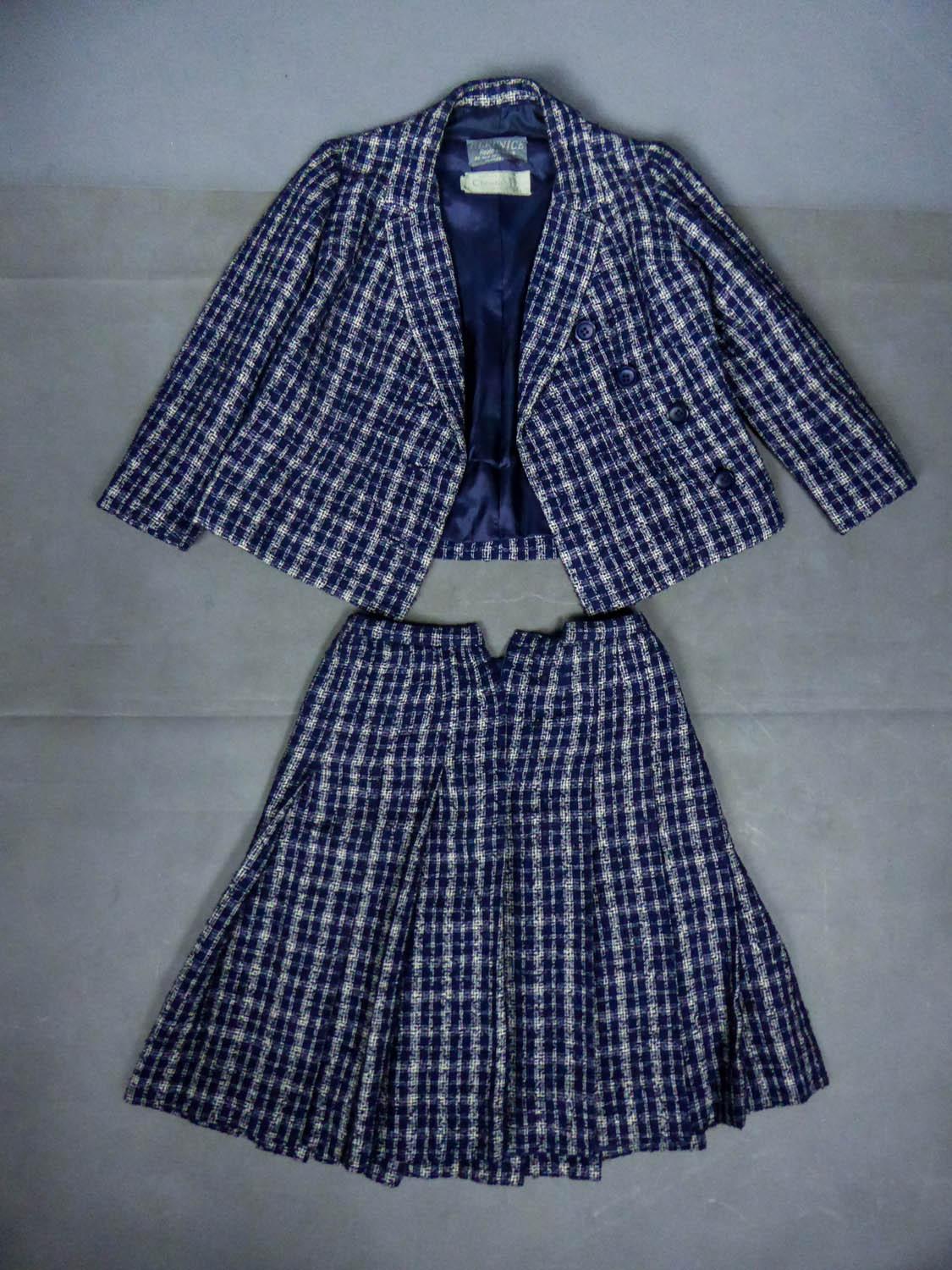 Christian Dior Demi Couture Skirt Suit Set -  numbered 46475 Circa 1962-1965 In Excellent Condition In Toulon, FR