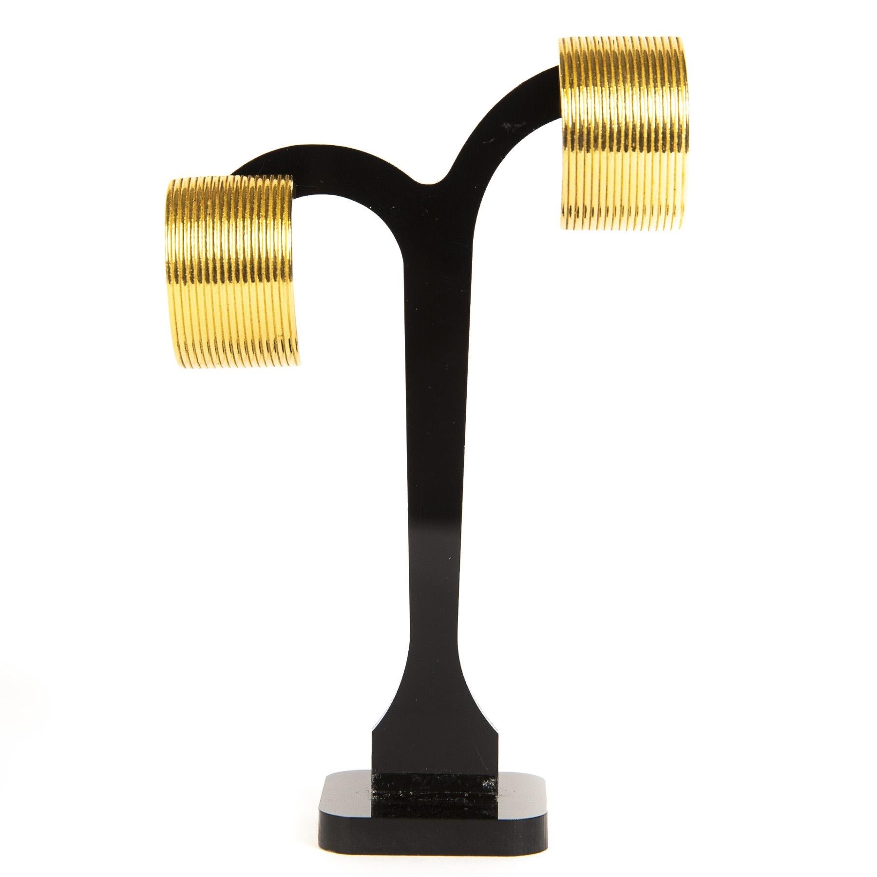 Contemporary Christian Dior Demi-Hoop Gold Clip Earrings