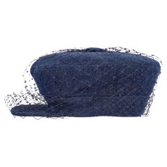 Christian Dior Denim Arty Veil Beret Cap