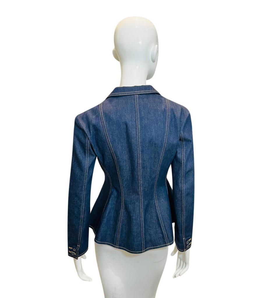Women's Christian Dior Denim Bar Jacket With Bee Embroidery For Sale