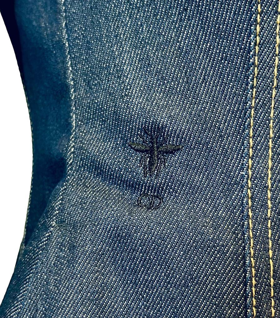 Christian Dior Denim Bar Jacket With Bee Embroidery For Sale 1