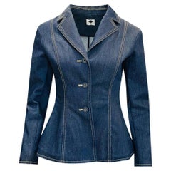 Christian Dior Denim Bar Jacket With Bee Embroidery
