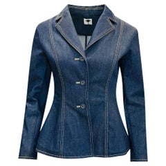 Christian Dior Denim Bar Jacke mit Bienenstickerei