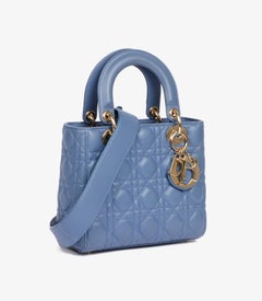 Christian Dior Denim Blue Quilted Lambskin My ABCDior Small Lady Dior