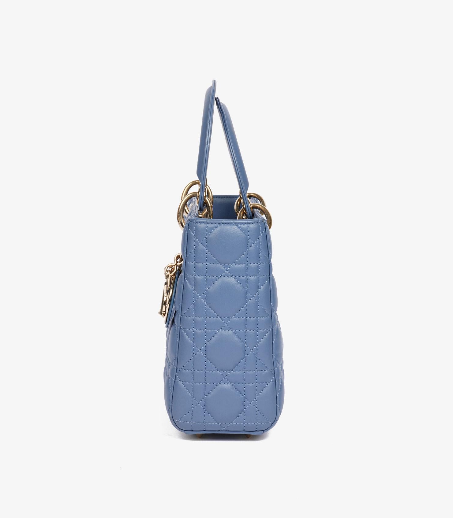 Women's or Men's Christian Dior Denim Blue Quilted Lambskin My ABCDior Small Lady Dior