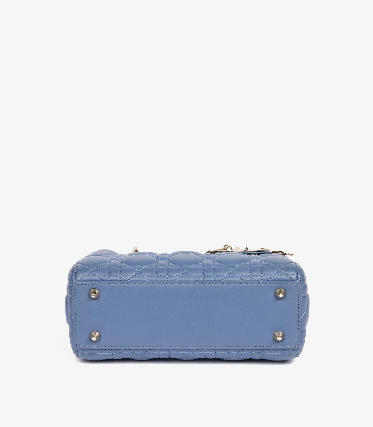 Christian Dior Denim Blue Quilted Lambskin My ABCDior Small Lady Dior 2