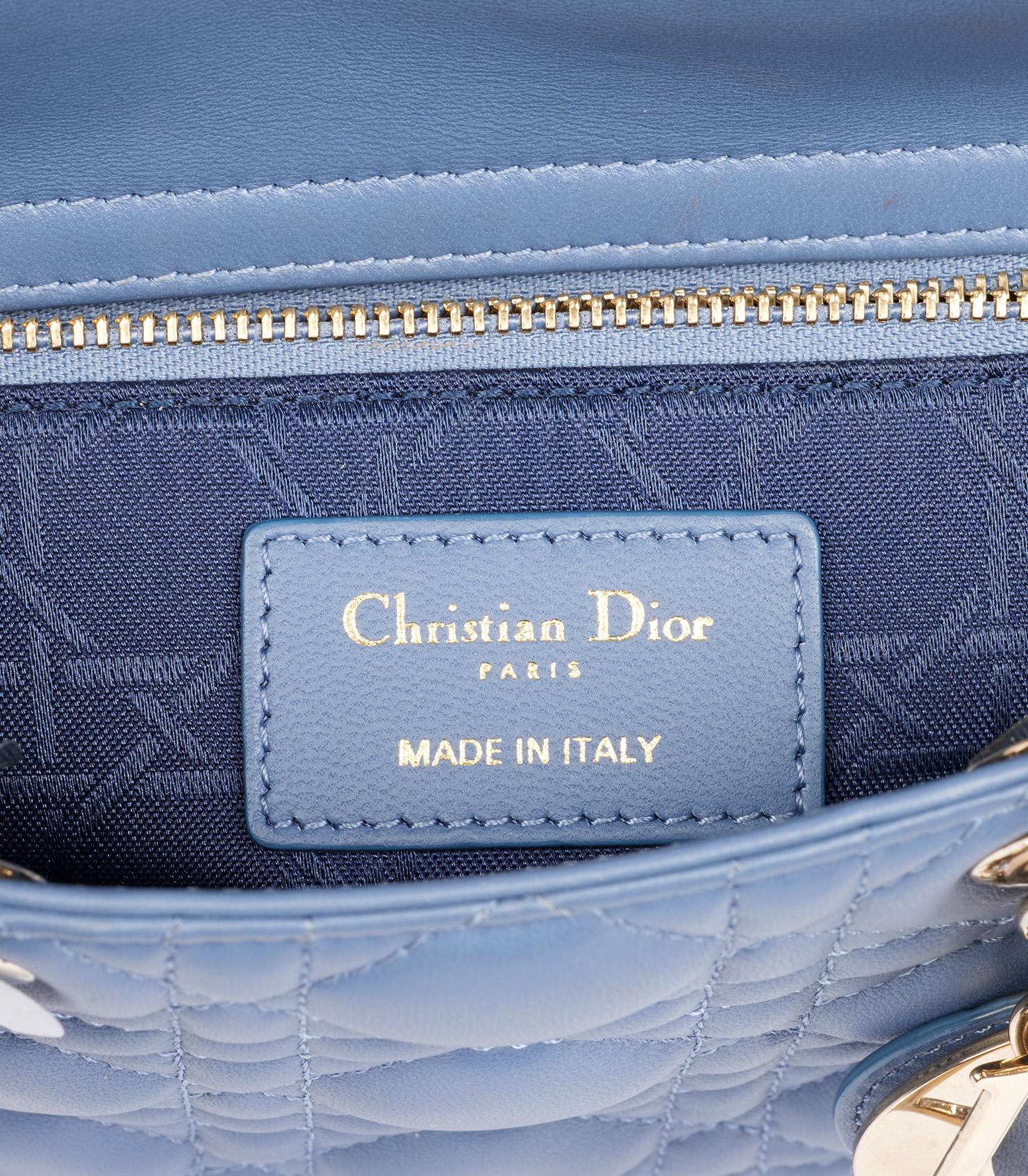 Christian Dior Denim Blue Quilted Lambskin My ABCDior Small Lady Dior 3