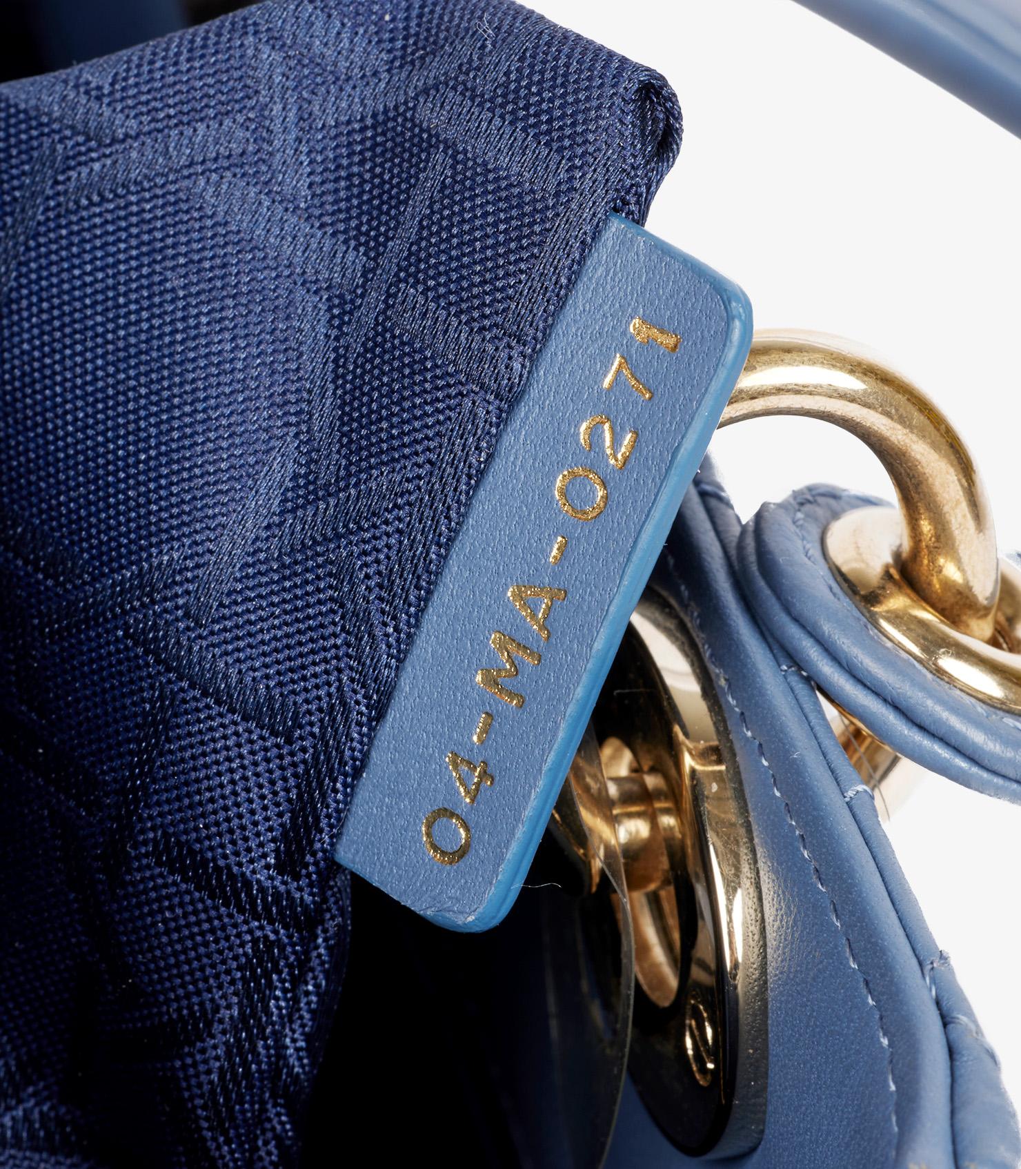Christian Dior Denim Blue Quilted Lambskin My ABCDior Small Lady Dior 4