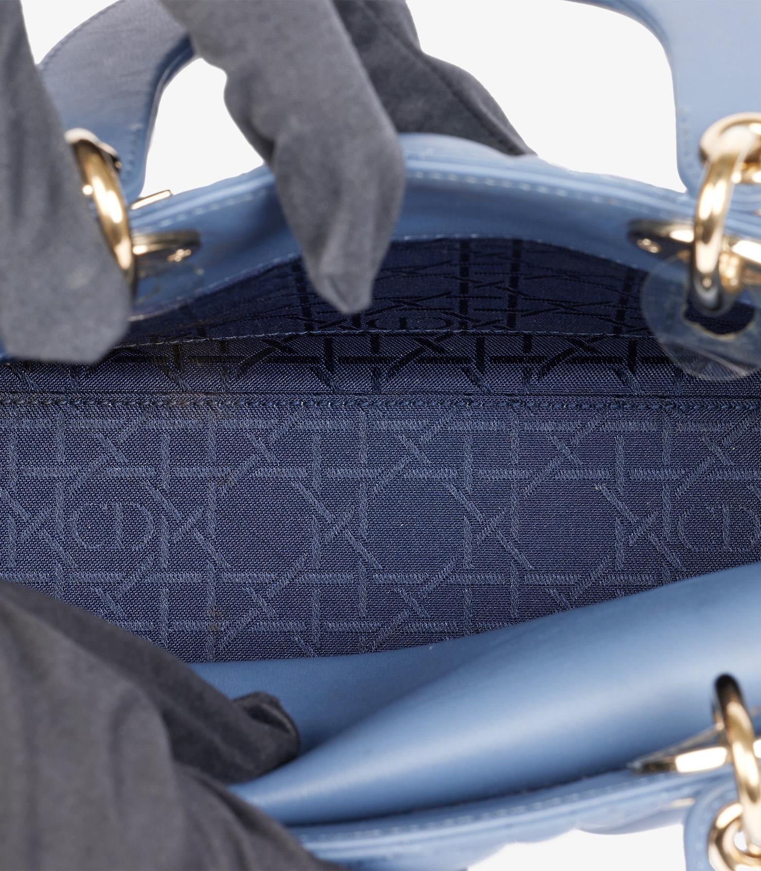 Christian Dior Denim Blue Quilted Lambskin My ABCDior Small Lady Dior 5