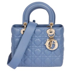 Christian Dior Bleu Denim Cuir d'agneau matelassé My ABCDior Small Lady Dior