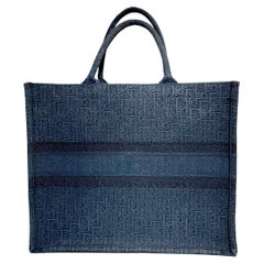 Christian Dior Blue Canvas Large Book Tote – Madison Avenue Couture