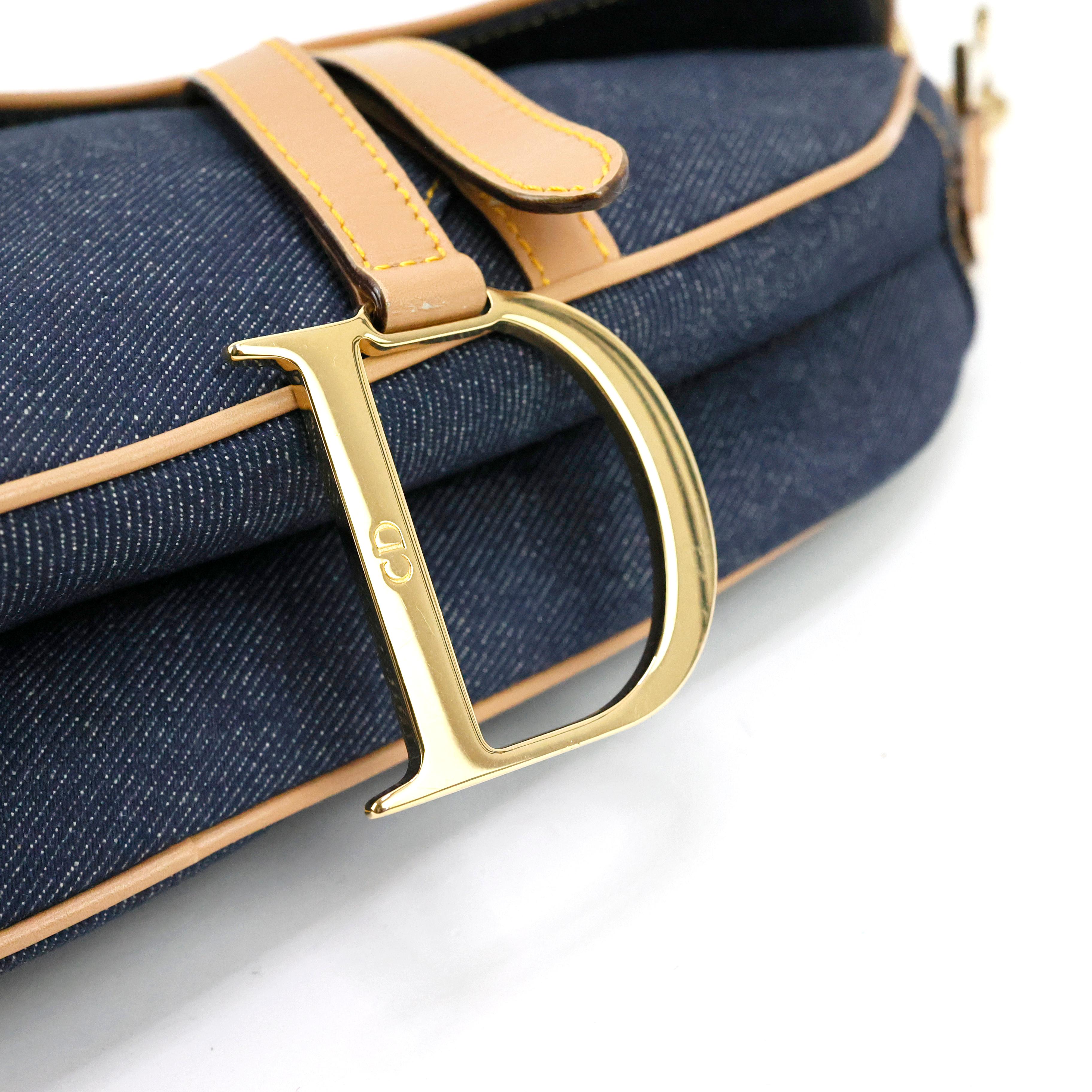 Christian Dior Denim Saddle Bag For Sale 5