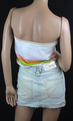 Christian Dior Denim Skirt & Knit Tube Top Set from 2009 Size 6-8 US