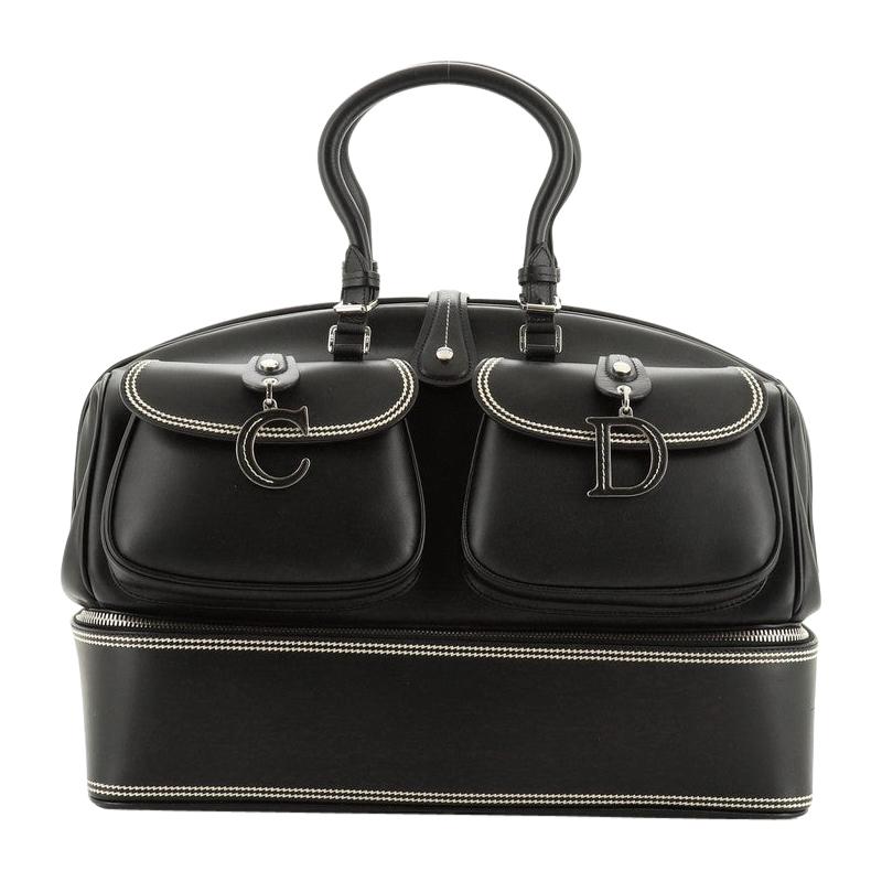 Christian Dior Detective Handle Bag Leather Large 