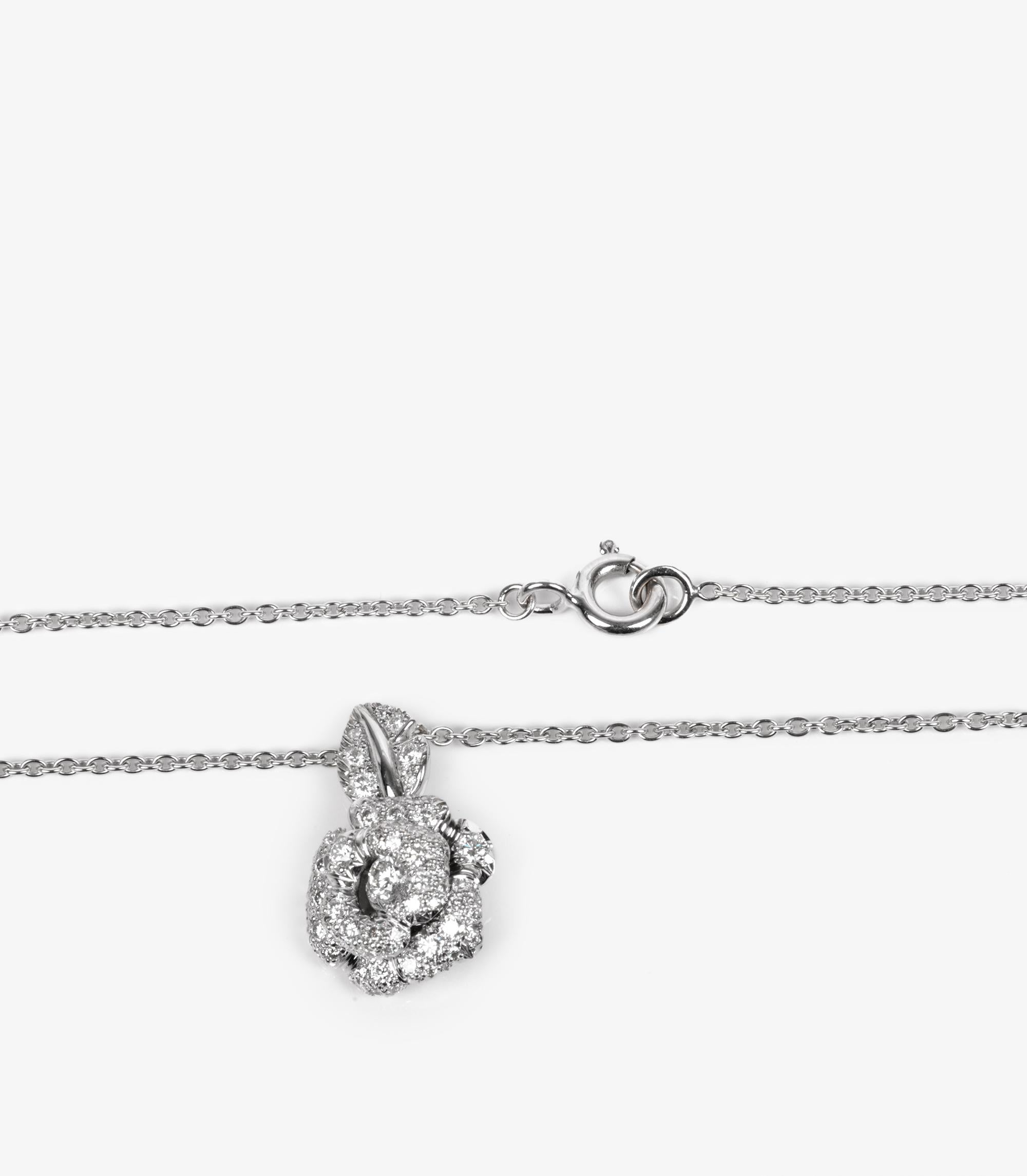 Taglio brillante Christian Dior  Collana Bagatelle piccola con diamanti in oro bianco 18 ct. in vendita
