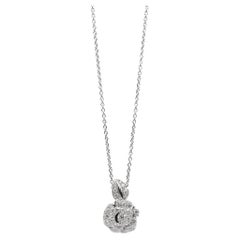 Christian Dior  Diamant-Halskette aus 18 Karat Weißgold mit kleinem Rosen Bagatelle-Diamant