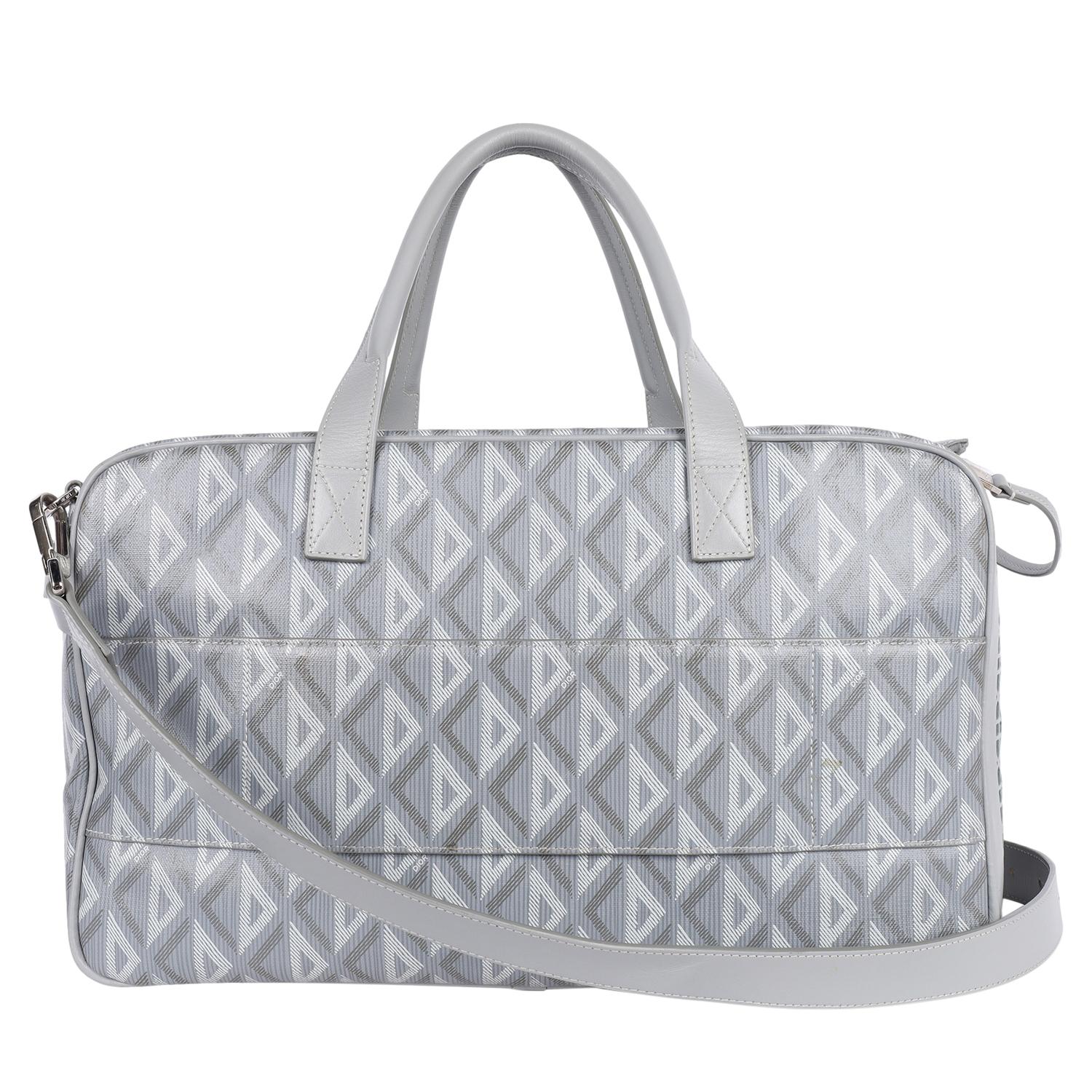 Bolso para mascotas CHRISTIAN DIOR Diamond Canvas Calfskin Hit The Road Gris en venta 2