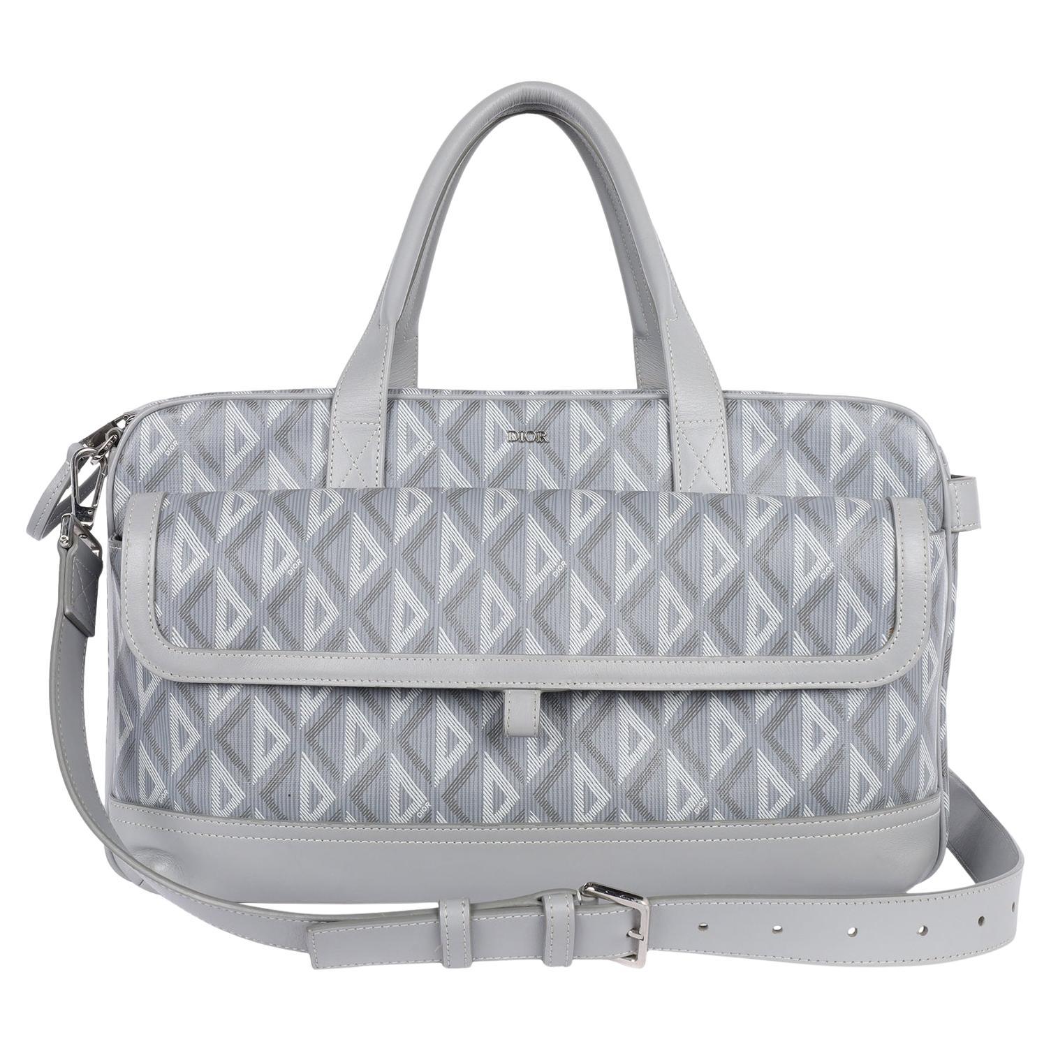 Bolso para mascotas CHRISTIAN DIOR Diamond Canvas Calfskin Hit The Road Gris en venta