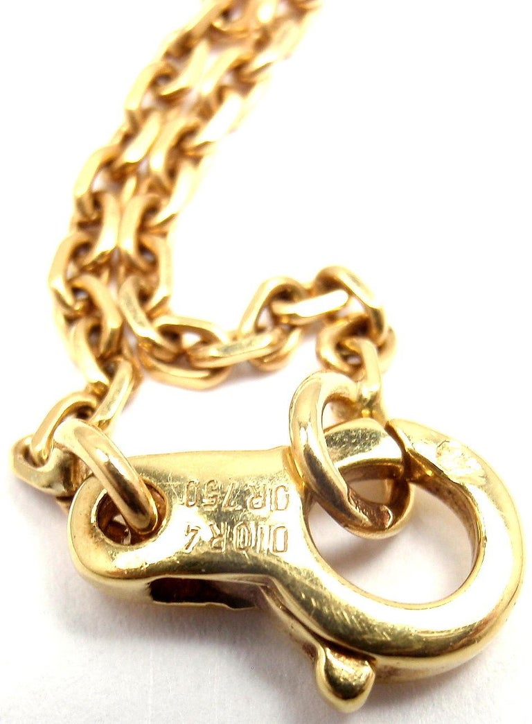 Christian Dior Diamond Crystal Yellow Gold Pendant Necklace at 1stDibs