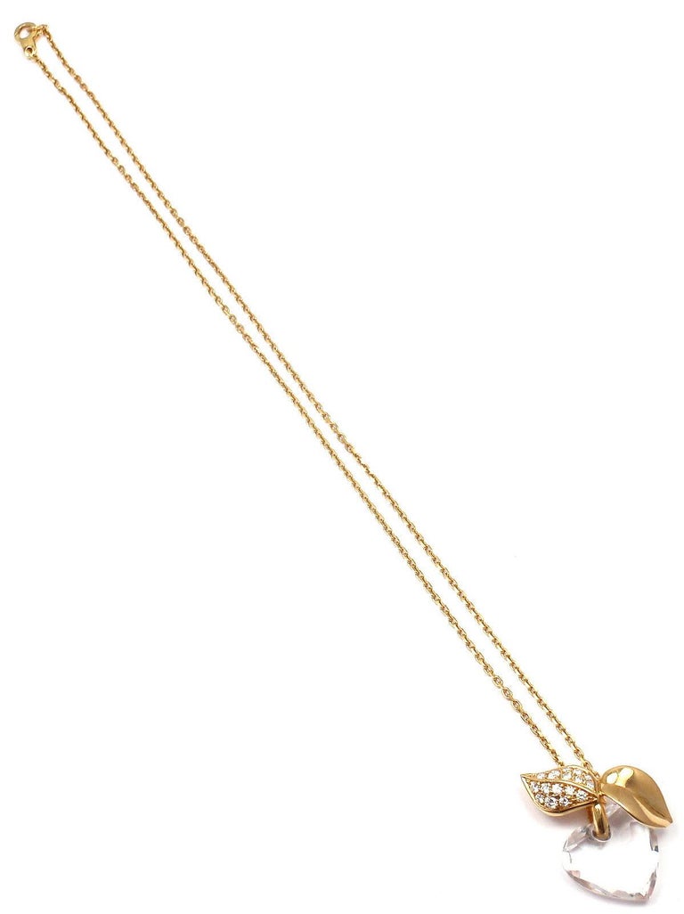 Christian Dior Diamond Crystal Yellow Gold Pendant Necklace at 1stDibs