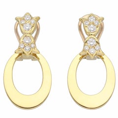 Christian Dior Diamond Design Earrings in 18K Yellow Gold