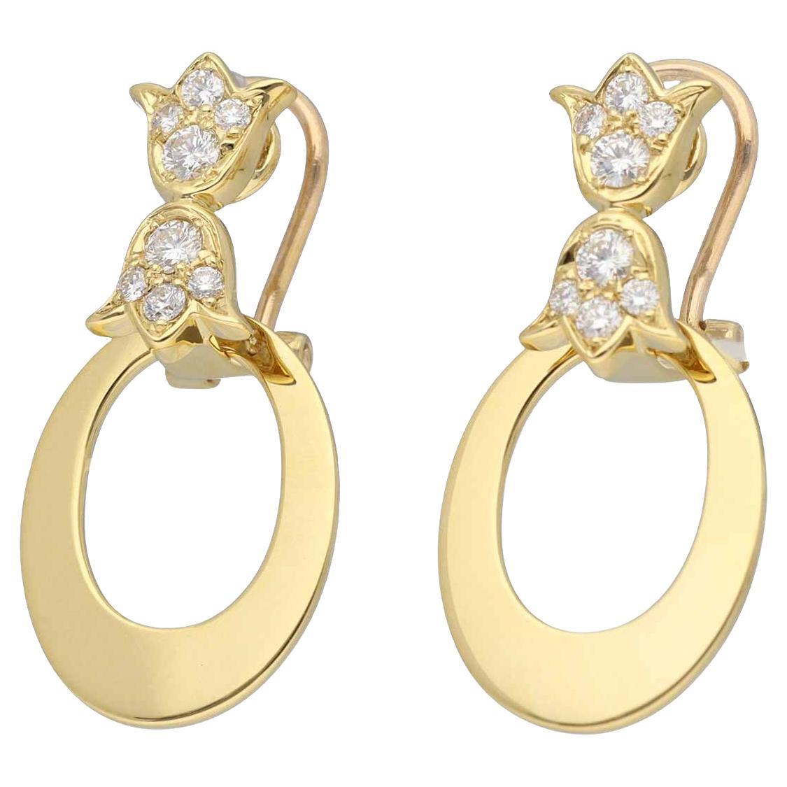 Orecchini Christian Dior con diamanti in oro giallo 18 carati