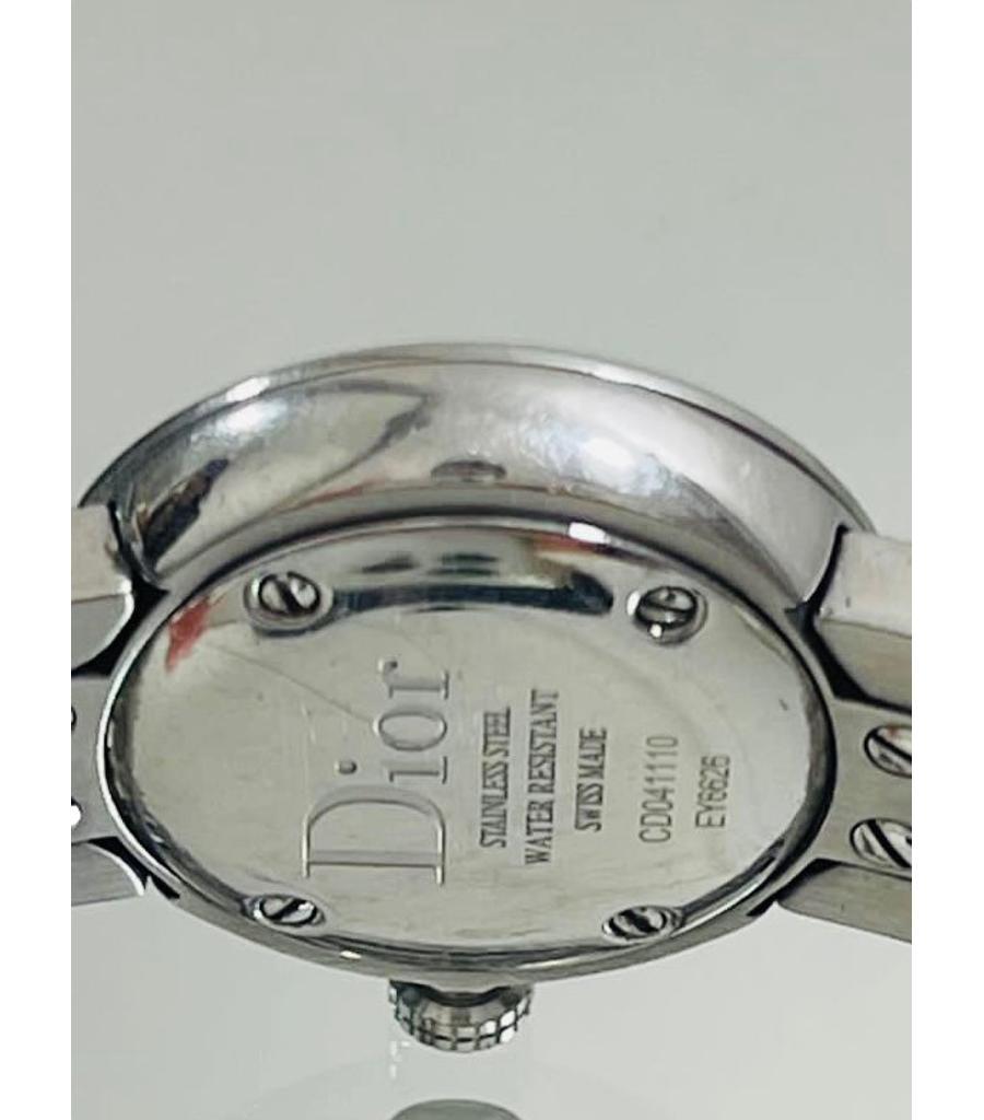 Brilliant Cut Christian Dior Diamond Dot Dial Baby D Watch  Mother of pearl dial with diamond  For Sale